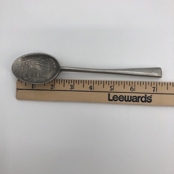 Stieff Joseph Copeland Pewter 1675 Chuckatuck & Pilgrim Landing Spoons Lot of 2 - Picture 11 of 11